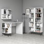 Hanah Home Extra 2 - Mesa de estudio y estantería Blanco y negro